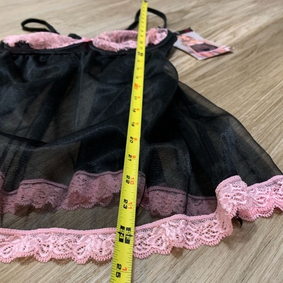 Frilly Pink Babydoll Tulle Chemise M NWT - Picture 6 of 8